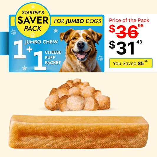 Big Dogs Starter Pack - 1 Jumbo Yak Chew + 1 Cheese Puff