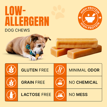 Long Lasting Medium Yak Cheese Chews for Dogs - 4 sticks