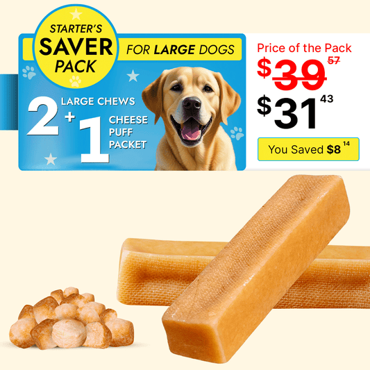 Large Dog Starter Pack - 2 Yak Chews + 1 Cheese Puff