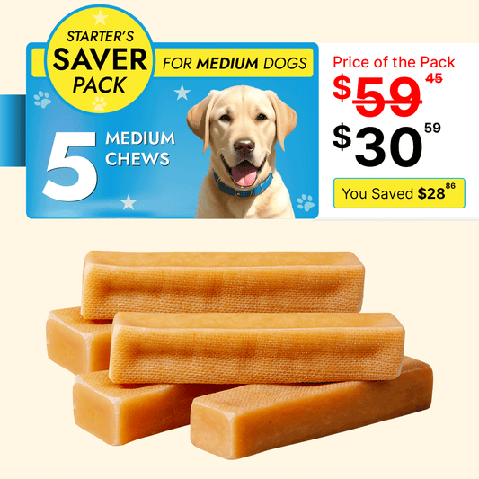 Medium Dog Starter Pack - 5 Sticks All Natural Yak Cheese Chew