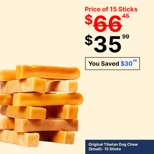 Long Lasting Yak Cheese Chews for Small Dogs - 15 sticks