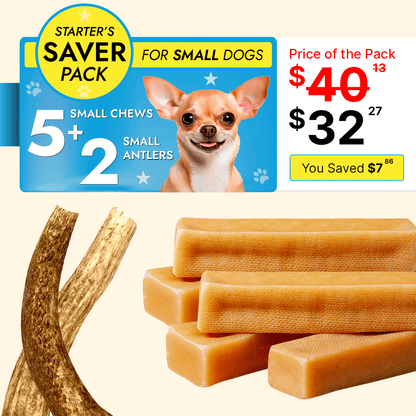 Small Dog Starter Pack - 5 Yak Chews + 2 Elk Antlers