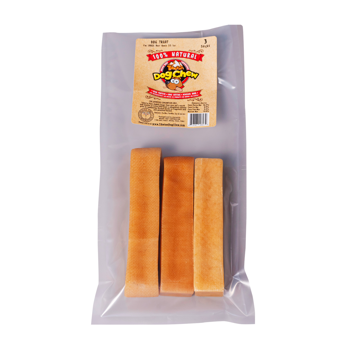 Himalayan Yak Cheese Chews for large dogs - 3 sticks