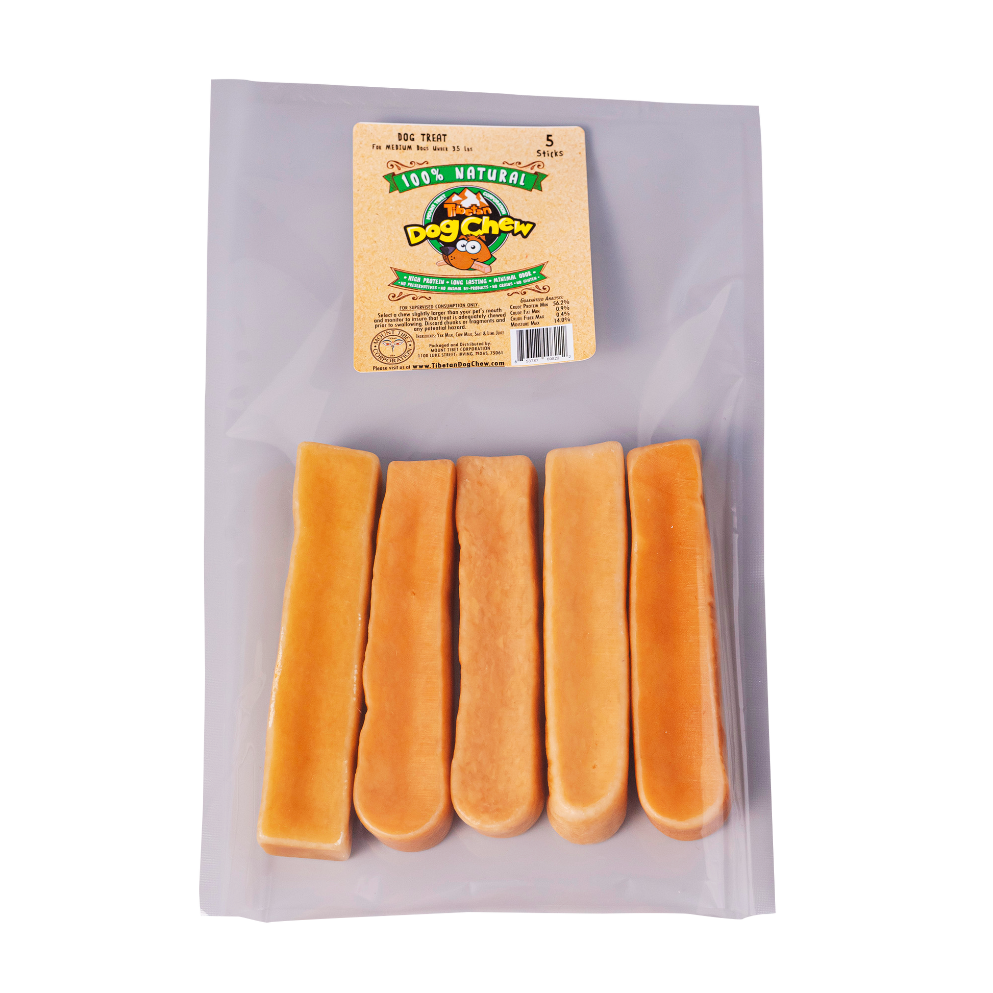 Yak cheese chews for medium dogs 5 sticks 